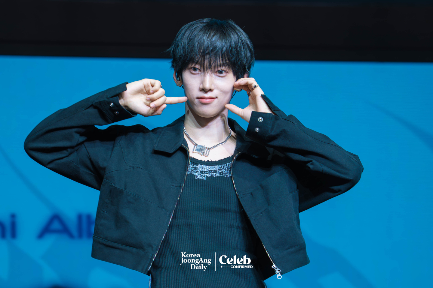 Ampers&One’s Kamden poses for photos during a showcase for the release of the band’s third EP, "Loud & Proud," at the Sky Art Hall in western Seoul on Aug. 12. [DANIELA GONZALEZ PEREZ]