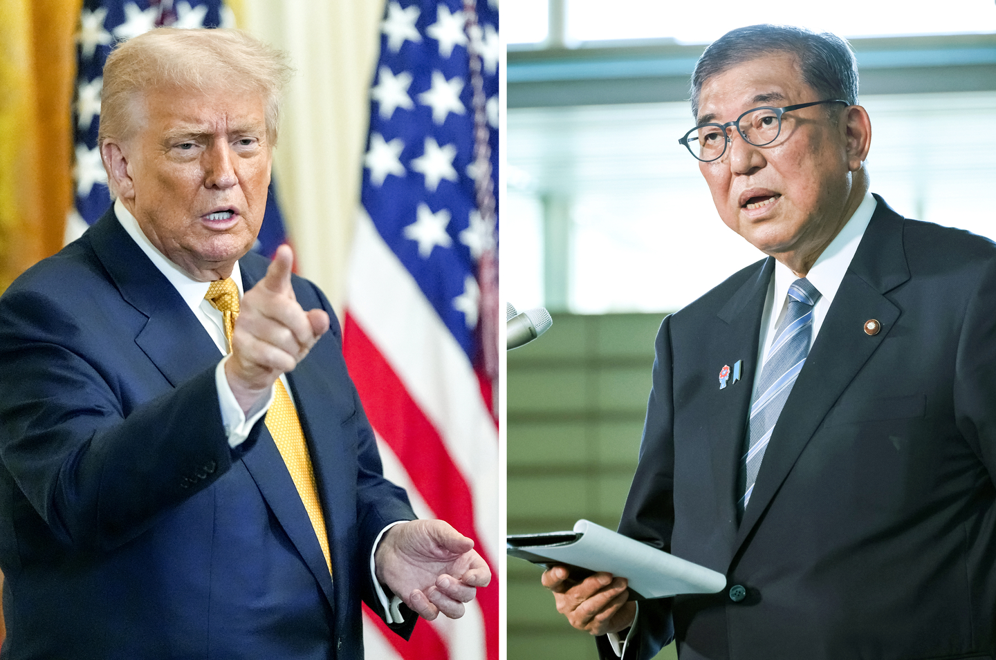 U.S. President Donald Trump, left, and Japanese Prime Minister Shigeru Ishiba [AP, EPA] 