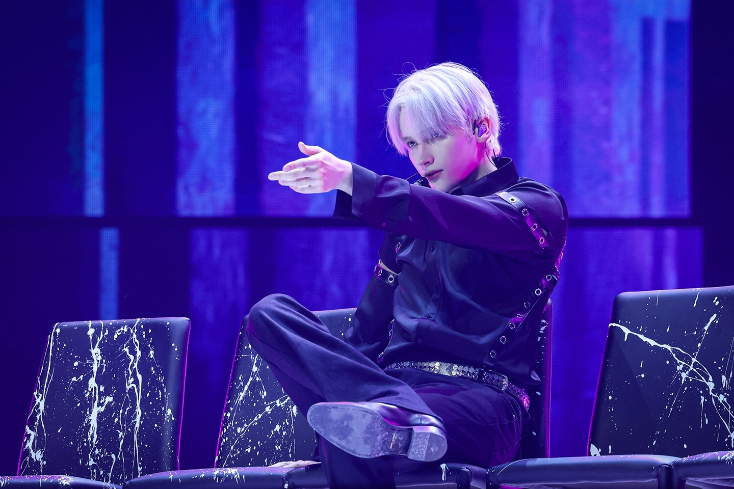 Boy band Tomorrow X Together's Hueningkai performs during “Act: Tomorrow,” which kicked off with two shows at Gocheok Sky Dome in western Seoul on Aug. 22 and 23. [BIGHIT MUSIC]