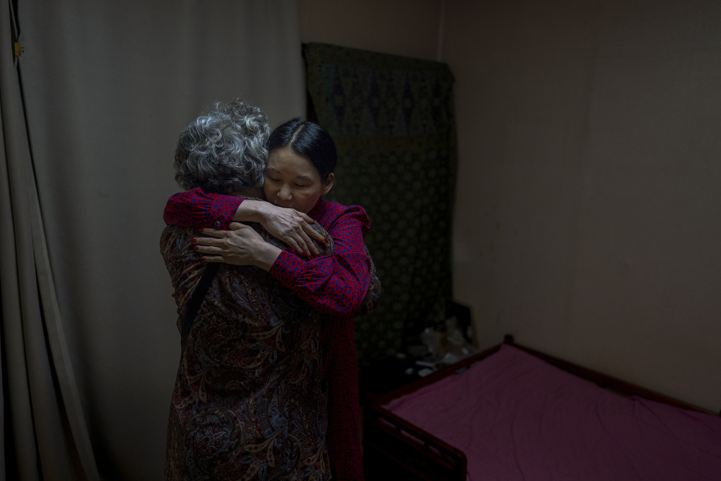 Yooree Kim, right, who was 11 when she was adopted from Korea to a couple in France, hugs her biological mother, who had come to visit her in Seoul, Korea, Friday, May 24, 2024. [AP/YONHAP]