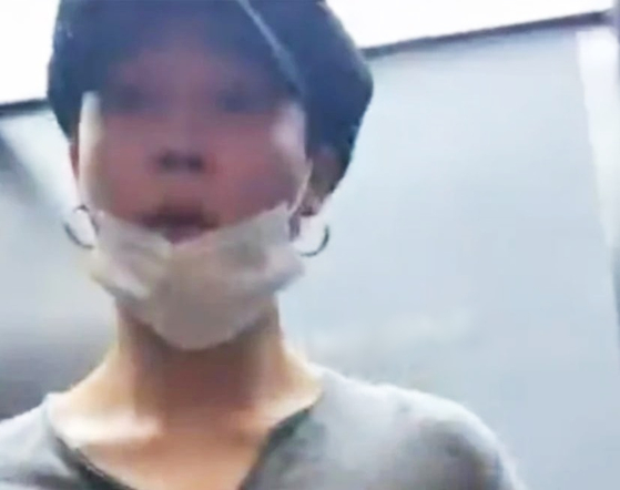 A screen capture from a video of BTS's Jimin uploaded by actor Song Da-eun [SCREEN CAPTURE]