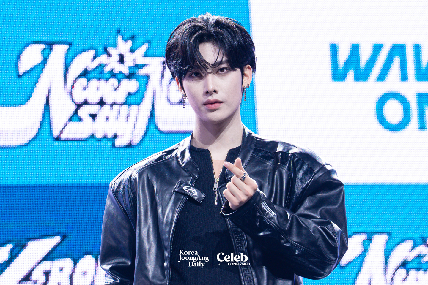 ZeroBaseOne’s Ricky poses for photos during a showcase for the release of the band’s first full-length album, “Never Say Never,” at the Blue Square in central Seoul on Sept 1. [DANIELA GONZALEZ PEREZ]