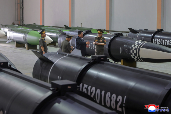 North Korean leader Kim Jong-un visits the institute of the General Academy of Chemical Materials under the Missile Administration on Aug. 31, as revealed by the Korean Central News Agency (KCNA) on Sept. 1. [KCNA]