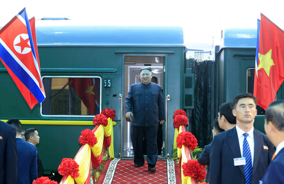 North Korean leader Kim Jong-un arrives in Vietnam on Feb. 26, 2019, on a special train a day ahead of the U.S. summit. [YONHAP]