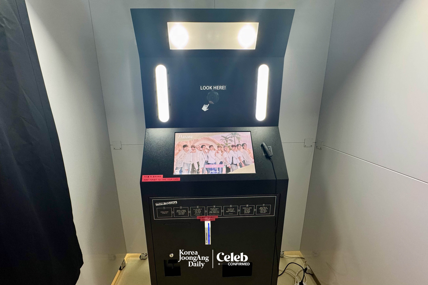 Photoism booths at Treasure’s pop-up store for its new album “Love Pulse” at Star Square in western Seoul. [DANIELA GONZALEZ PEREZ]