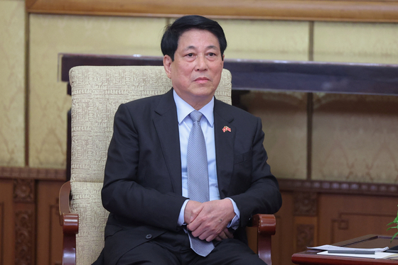 Vietnamese President Luong Cuong attends a meeting with his Russian counterpart Vladimir Putin, not pictured, at Diaoyutai State Guesthouse in Beijing, China, on Sept. 3 in this pool photo. [REUTERS] 