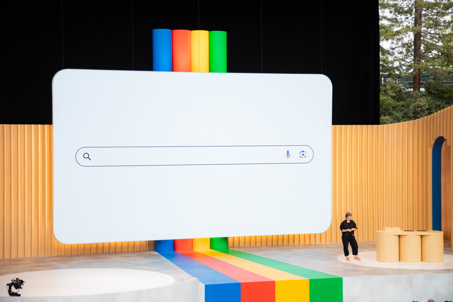 A presentation on Google Search at Google I/O in Mountain View, Calif., May 10, 2023. Google must hand over its search results and some of its data to rival companies, a federal judge ruled on Tuesday, Sept. 2, 2025, a decision that falls short of the sweeping changes proposed by the government to rein in the power of Silicon Valley. (Jason Henry/The New York Times)