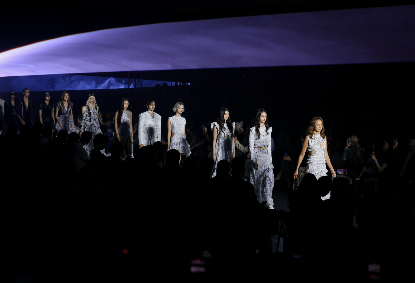 Models walk the runway during the finale of Doucan’s 2026 Spring/Summer show at Seoul Fashion Week, held at Dongdaemun Design Plaza in Jung District, central Seoul, on Sept. 6. [SEOUL METROPOLITAN GOVERNMENT] 