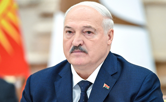 Belarusian President Alexander Lukashenko attends an expanded format meeting of the Supreme Eurasian Economic Council in Minsk, Belarus, on June 27. [REUTERS/YONHAP]