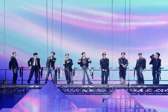 Boy band Seventeen performs during its latest concert “NEW_,” which kicked off at Incheon Asiad Main Stadium in Incheon with two shows on Sept. 13 and 14. [PLEDIS ENTERTAINMENT]