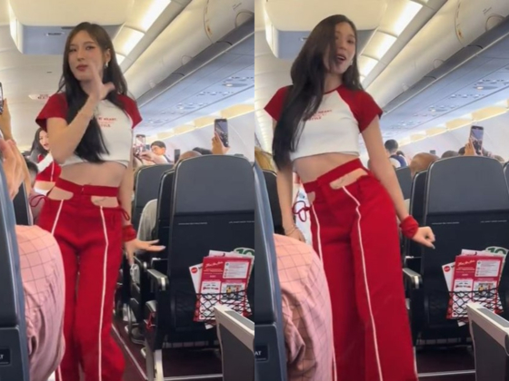 Aimma, a member of AirAsia's girl group Vera, dances to ″Tick-Tock″ in this video uploaded by TikTok user poohwichu16. [SCREEN CAPTURE]