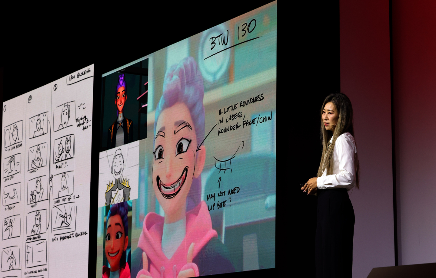 Maggie Kang, director of ″KPop Demon Hunters,″ speaks during the JoongAng 60th Anniversary Global Media Conference held at the Lotte Hotel in central Seoul on Sept. 18. [JOONGANG ILBO]