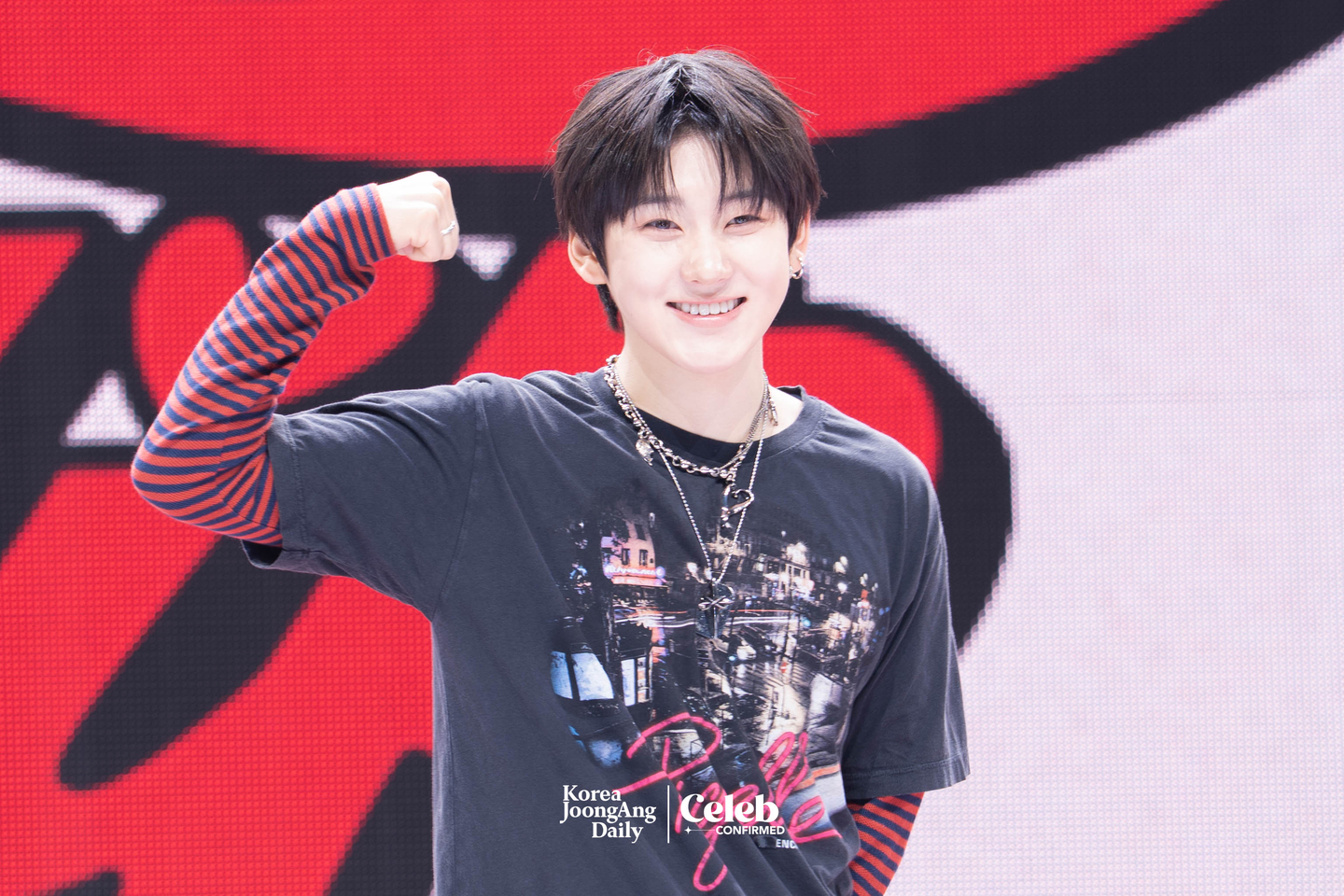 KickFlip’s Kyehoon poses for photos during a showcase for the release of the group’s third EP, “My First Flip,” at Yes24 Live Hall in eastern Seoul on Sept. 22. [DANIELA GONZALEZ PEREZ]