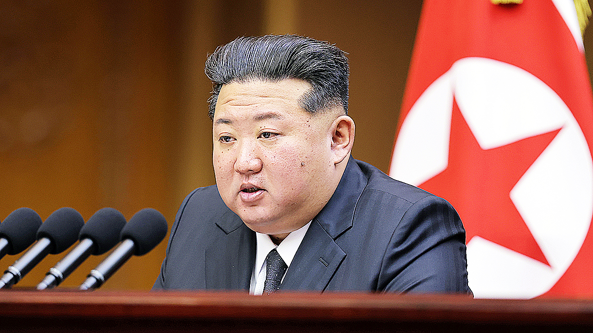 North Korean leader Kim Jong-un speaks during the 13th session of the 14th Supreme People’s Assembly in Pyongyang from Sept. 20 to 21. [KCNA]