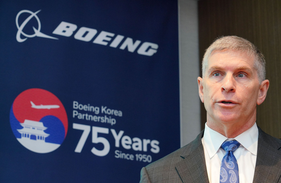 Boeing Korea President Will Shaffer speaks to reporters at a media event held in Seoul on Sept. 24. [BOEING KOREA]