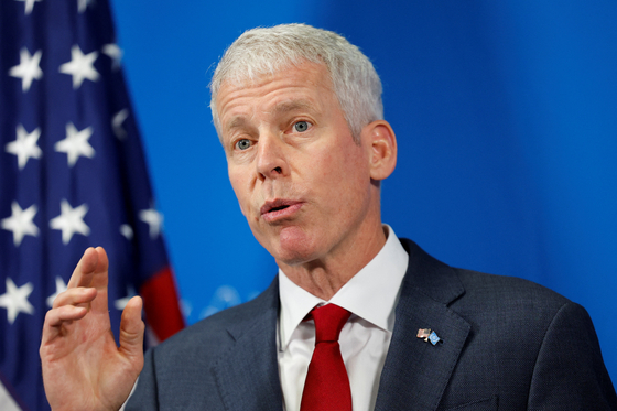 U.S. Energy Secretary Chris Wright holds a press conference on the sidelines of the International Atomic Energy Agency (IAEA) General Conference in Vienna, Austria on Sept. 15. [REUTERS/YONHAP] 