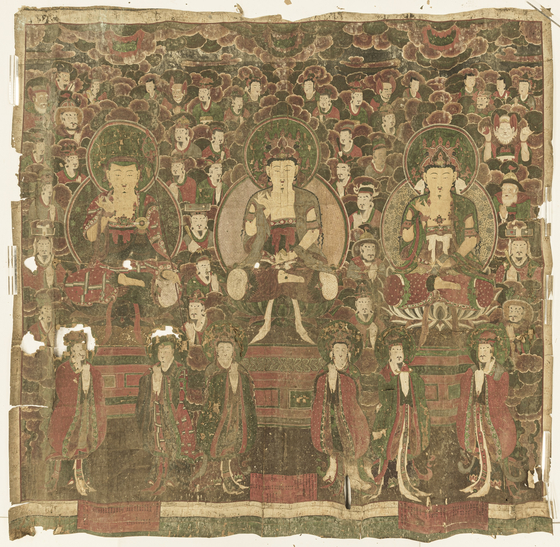 The Samjang Bosaldo (Bodhisattvas of the Three Worlds), a Buddhist painting stolen from Yongyeon Temple, a temple in Daegu, is shown in this photo provided by the Jogye Order of Korean Buddhism on Sept. 25. [JOGYE ORDER]
