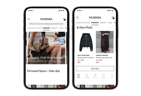 Displays on Musinsa platform [MUSINSA]