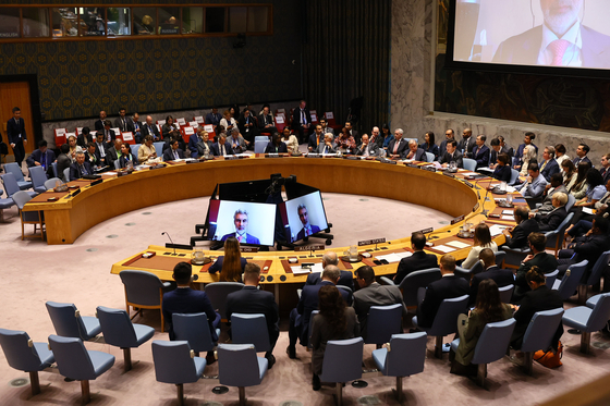 President Lee Jae Myung presides over an open debate of the UN Security Council on AI at the UN headquarters in New York on Sept. 24. [JOINT PRESS CORPS] 
