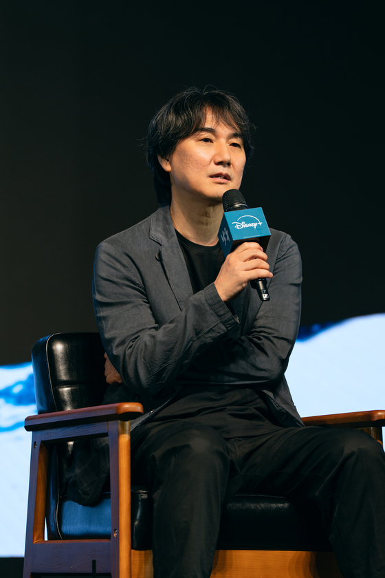 Director Choo Chang-min speaks during the press conference for Disney+ series ″The Murky Stream″ Sept. 23. [DISNEY+]