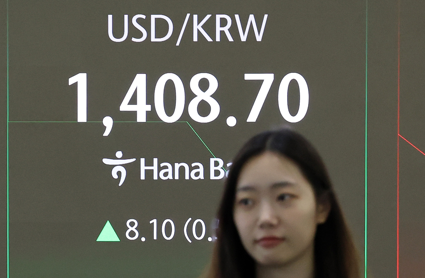 A screen in Hana Bank's trading room in central Seoul shows the Kospi opening on Sept. 26. [YONHAP]