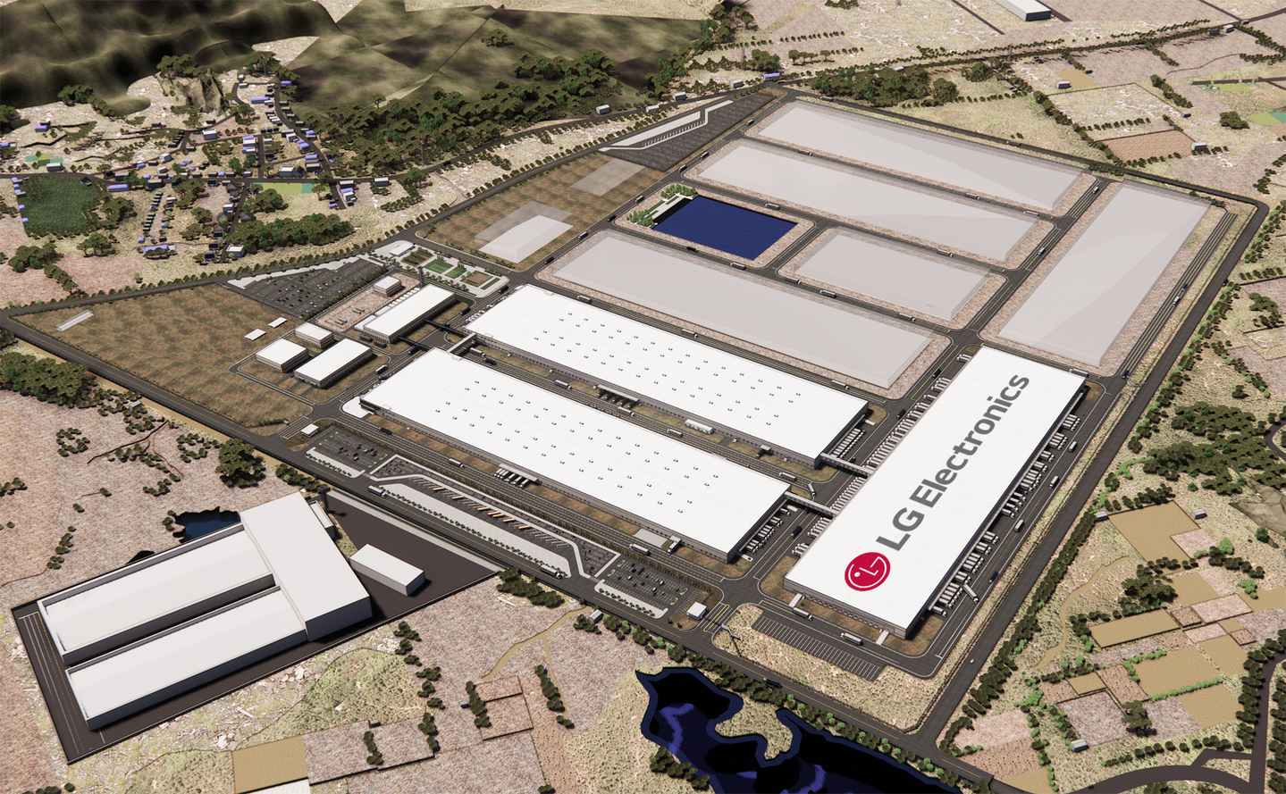 Rendering of LG Electronics’ Sri City plant, the company’s third home appliance factory in India [LG ELECTRONICS]