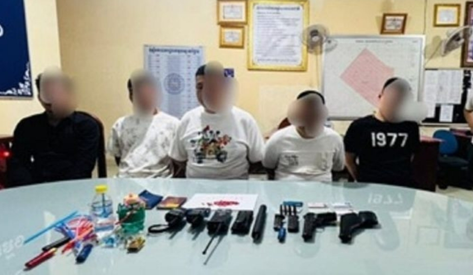 Four Chinese nationals and one Cambodian are arrested by police on Sept. 23 for abducting a Korean man in his 50s in Phnom Penh, Cambodia. [SCREEN CAPTURE] 