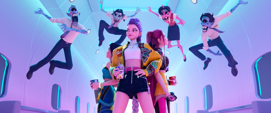 A still from ″KPop Demon Hunters″ is seen in this image provided by Netflix. [YONHAP]