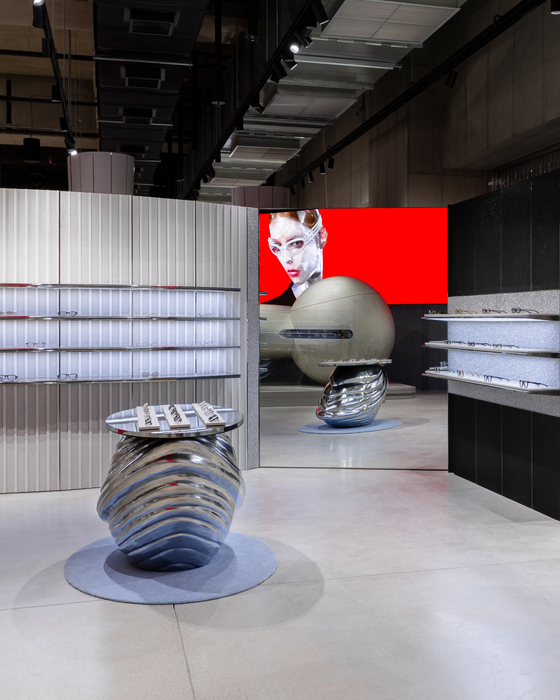 The Gentle Monster store inside Haus Nowhere Seoul, IICombined's new building in Seongsu-dong, eastern Seoul [IICOMBINED]