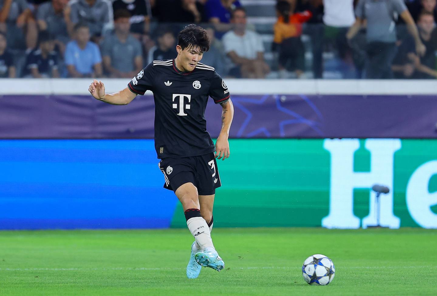 Bayern Munich defender Kim Min-jae in action during a Champions League match against Pafos in Limassol, Cyprus on Sept. 30. [EPA/YONHAP] 
