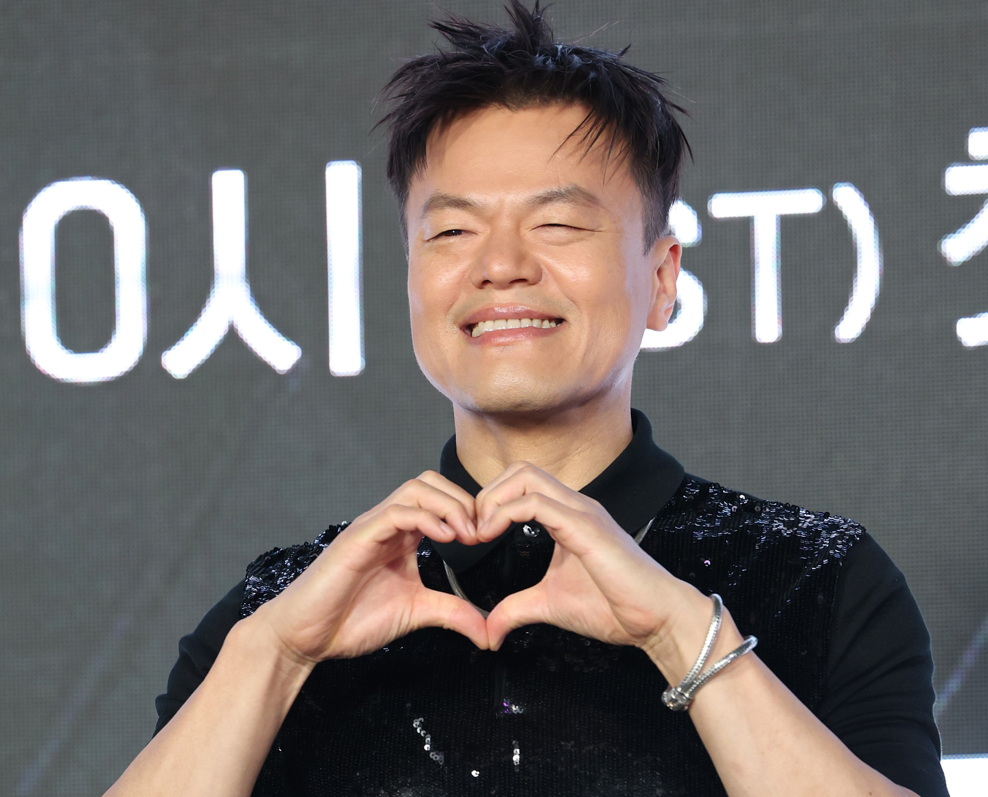 Park Jin-young, singer and JYP Entertainment founder, poses for photos during a press conference for Mnet's ″World of Street Woman Fighter″ in southern Seoul on May 27. [NEWS1]