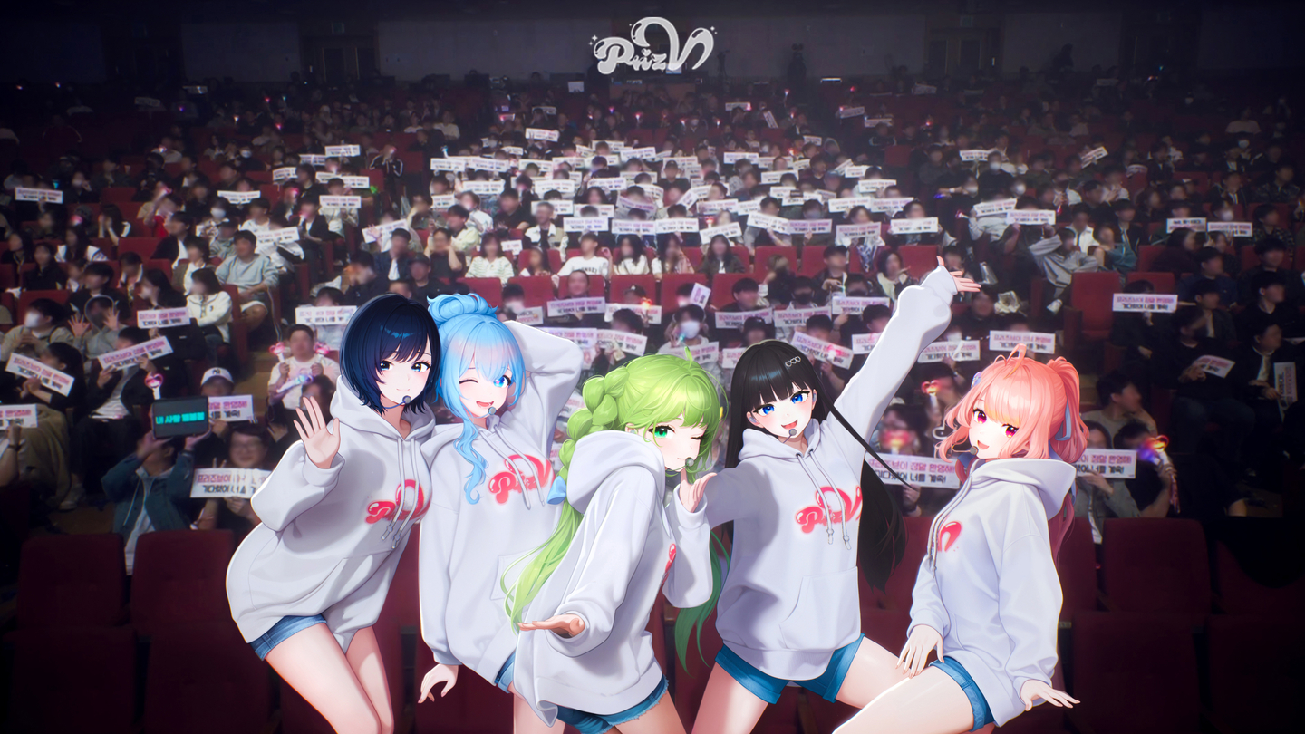 Priz-V, Netmarble’s five-member virtual idol group, held a fan concert at Yonsei University’s Grand Auditorium in May. [NETMARBLE]