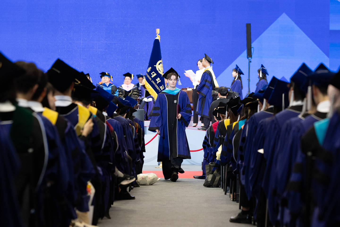 Seoul National University holds its matriculation ceremony at its campus in Gwanak District, southern Seoul, on Aug. 28. [NEWS1]