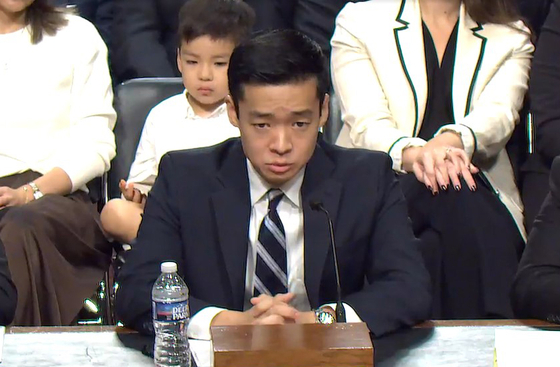 John Noh, nominee for assistant secretary of defense for Indo-Pacific security affairs, testifies before the Senate Armed Services Committee on Oct. 7. [SCREEN CAPTURE]