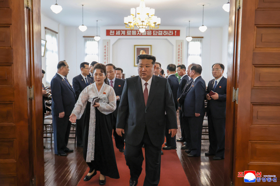 North Korean leader Kim Jong-un visits the Party Founding Museum in Pyongyang on Oct. 8. [KOREAN CENTRAL NEWS AGENCY]