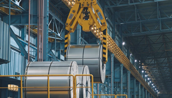 An AI crane that can be used to transport irregularly sized and shaped products developed by Posco DX, the digital transformation arm of Posco Holdings. [POSCO DX]