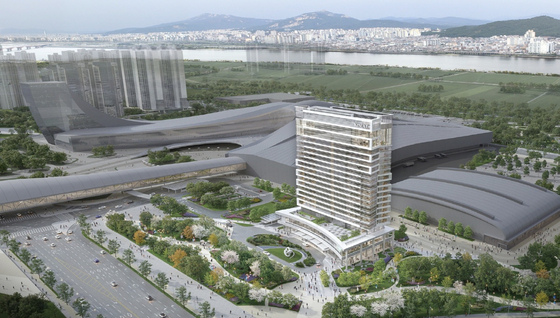 A 3-D rendering image of the Kintex exhibition center's parking building in Goyang, Gyeonggi [GOYANG CITY]