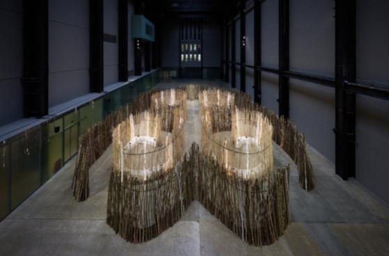 This photo provided by Ben Fisher of Tate Modern shows an art piece by Maret Anne Sara at her Hyundai Commission exhibition at the British art gallery [YONHAP]