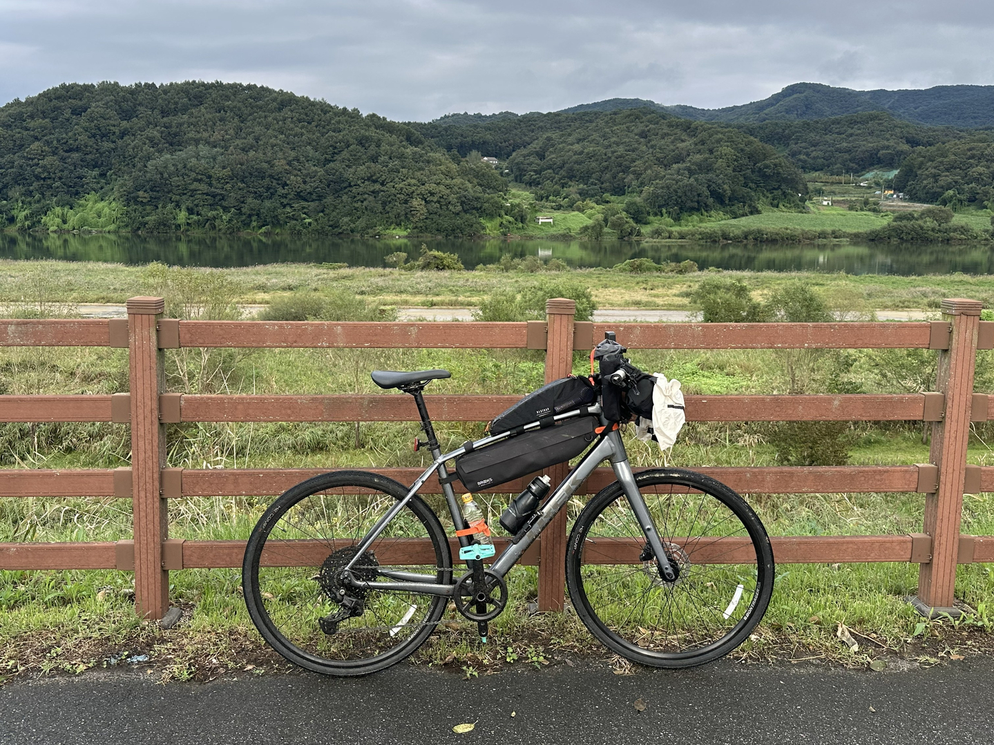 My bike fully loaded for a 600-kilometer ride [JIM BULLEY] 
