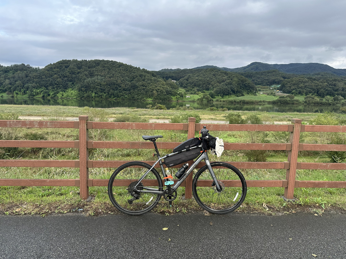My bike fully loaded for a 600-kilometer ride  [JIM BULLEY]