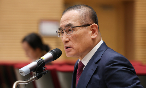 National Security Adviser Wi Sung-lac speaks during a press briefing at the presidential office in Seoul on Oct. 16. [NEWS1]