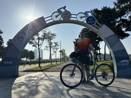 At the start line in Incheon on Sept. 27.  [JIM BULLEY]
