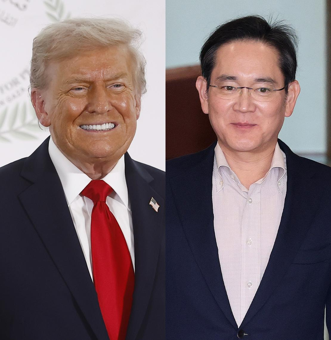 From left: U.S. President Donald Trump and Samsung Electronics Executive Chairman Lee jae-yong [AP/YONHAP, NEWS1]