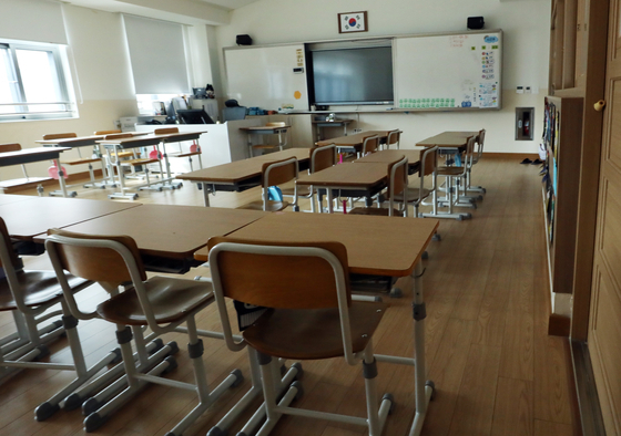 A classroom inside a school in Seoul is seen on Sept. 4, 2023. [NEWS1]