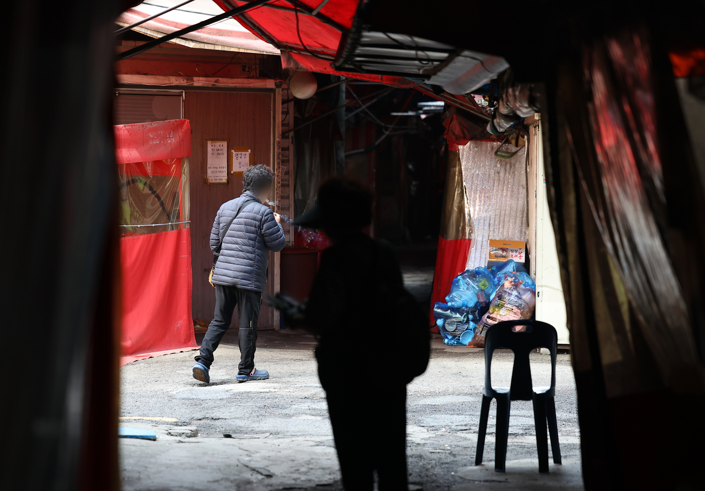 A view of the alley in Mia-ri Texas Village, a red light district in Hawolgok-dong, Seongbuk District, central Seoul, on April 21. [YONHAP]