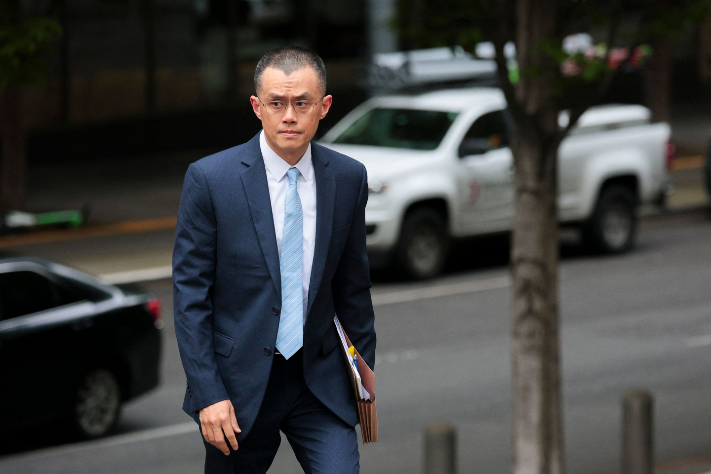 Former Binance CEO Changpeng ″CZ″ Zhao arrives at federal court in Seattle, Washington, on April 30, 2024. [AFP/YONHAP]