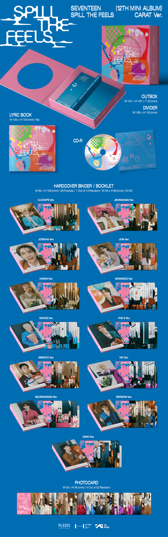 A product image for the Carat Version of Seventeen's 12th EP, ″Spill the Feels″ (2024) [PLEDIS ENTERTAINMENT]