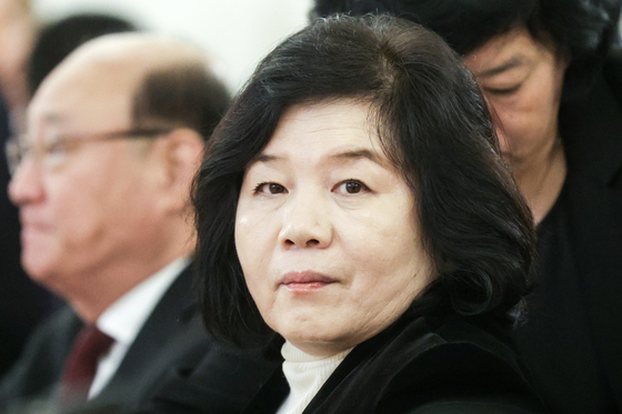 Choe Son-hui, foreign minister of North Korea, attends a meeting with her Russian counterpart Sergei Lavrov at the Reception House of the Foreign Ministry on Oct. 27. [TASS/YONHAP]