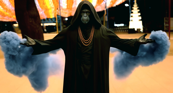 Grim reapers, created using AI technology, from Korea's first AI commercial feature film ″Run to the West″ [CJ CGV]