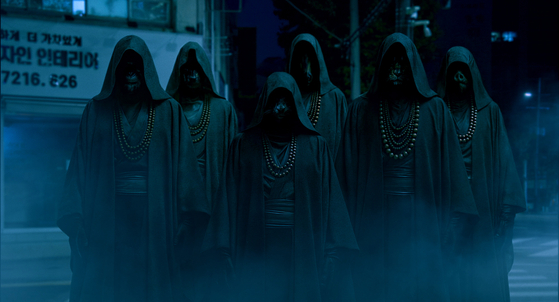 Grim reapers, created using AI technology, from Korea's first AI commercial feature film ″Run to the West″ [CJ CGV]